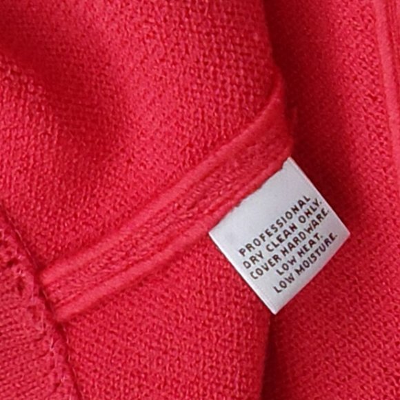 SIZE 10. ST. JOHN Collection coral crepe knit button up blazer. - Picture 14 of 16